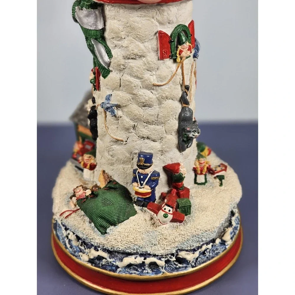 Danbury Mint Cheryl Collins Lighthouse Santa Elves Figurine w COA